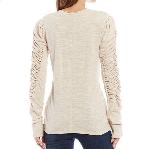 Free People Natasha Puffed Shoulder Ruched… - Picture 7 of 12